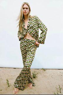 Zara Printed Flared Pants