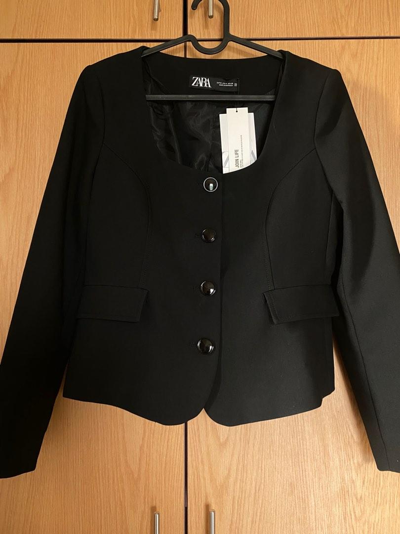 Zara round neck blazer clearance