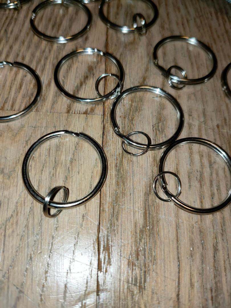 12 pieces one dozen key chain rings with key loop brand new unused ...