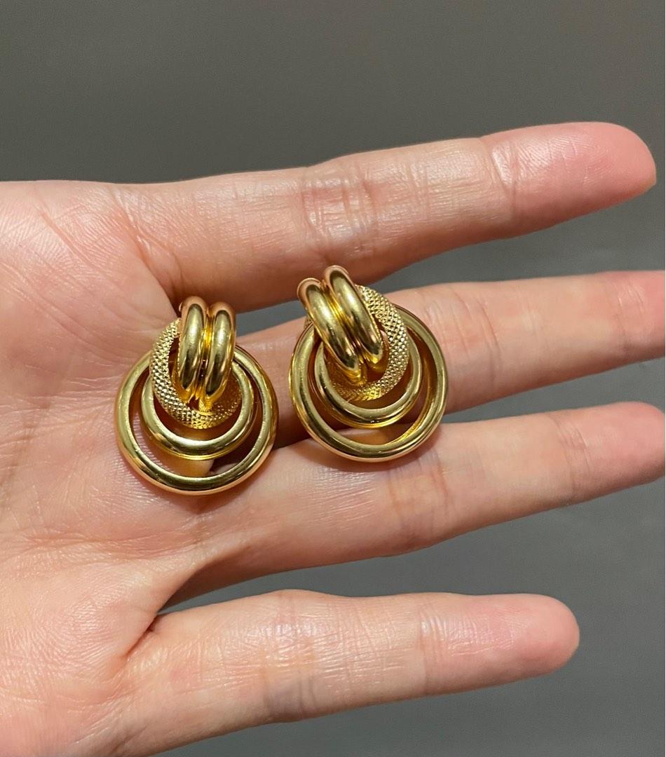 Gold earrings shop real
