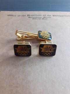 1984 Los Angeles Olympics Committee Cuff Links and Tie Clip