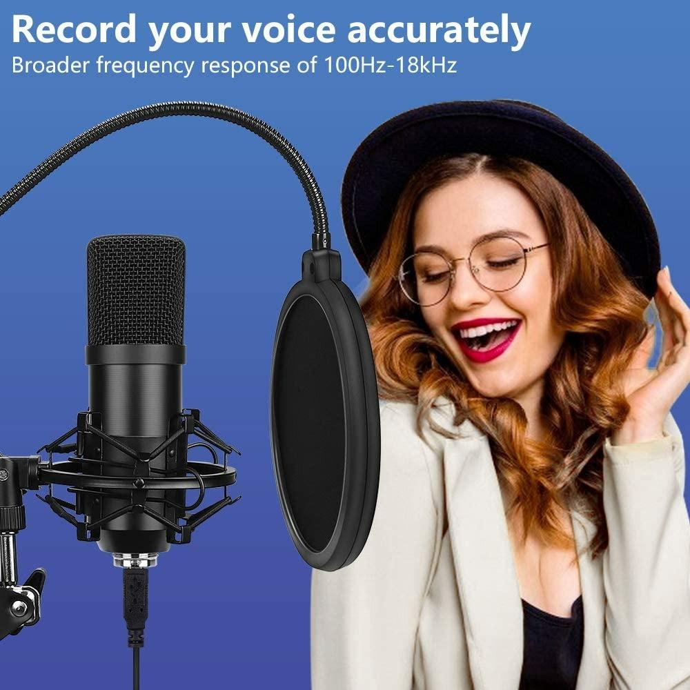 2019) USB Condenser Microphone, SAMTIAN 192KHZ/24Bit Plug & Play PC