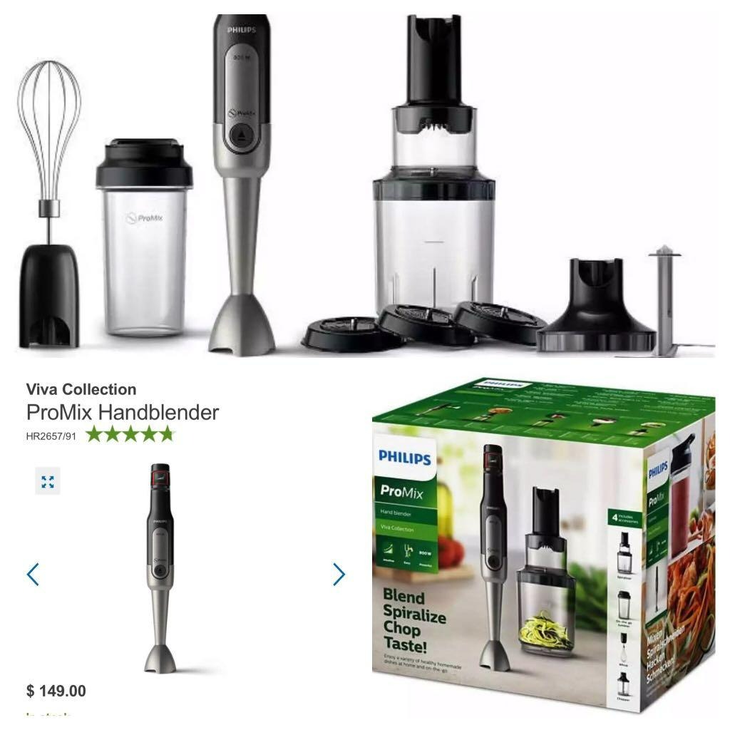 2023) PHILIPS 800W VIVA COLLECTION PROMIX HAND BLENDER (HR2657/91), TV