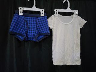 2 pcs celana dan baju kaos dalam anak laki-laki usia 2-3 tahun