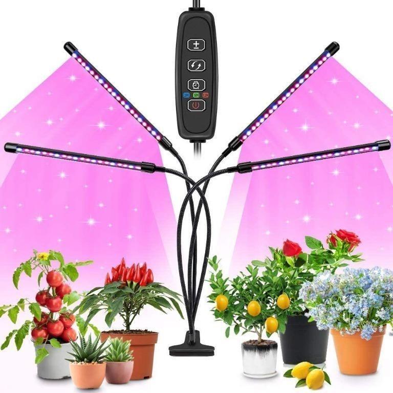 4 Heads Grow Lights, USB 40w Grow Light Bulbs for Indoor Plants, 3 Modes  360° Adjustable Arms Lights, Furniture  Home Living, Gardening, Gardening  Tools  Ornaments on Carousell