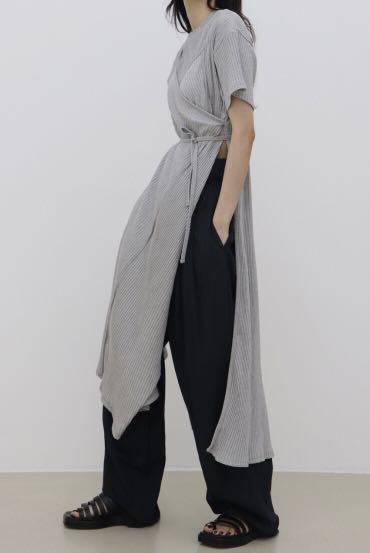 Treemingbird綁帶開叉短袖連衣裙灰色, 她的時尚, 連身裙& 套裝, 連身裙