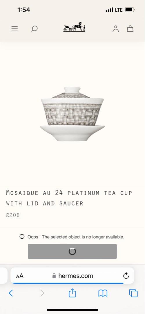 Théière Hermès Mosaïque En Porcelaine Française Dorée à L'or 24 - Modèle P026018P - Neuf Dans Boîte