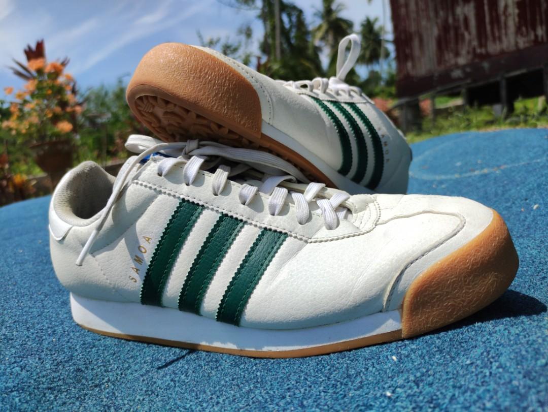 Adidas samoa white best sale green