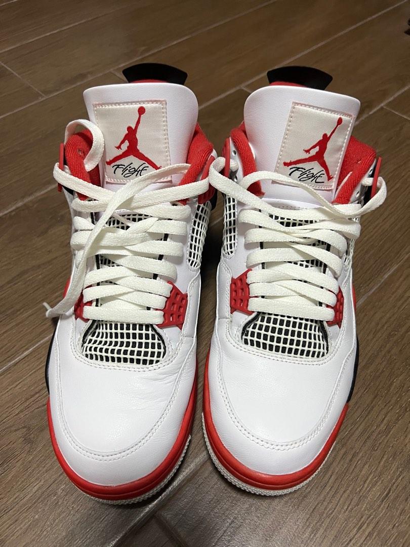 Air Jordan 4 Retro White Fire Red Tech Grey Black
