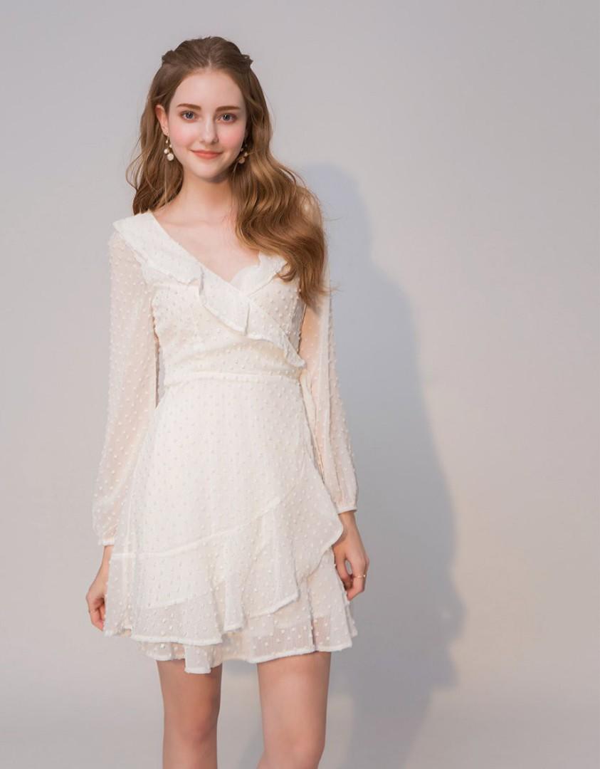 Chiffon ruffle cheap dress