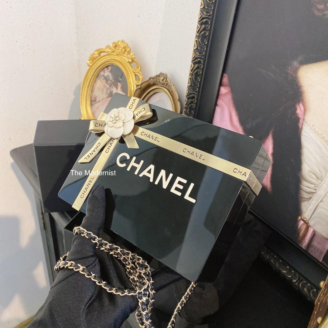Authentic Chanel Black Gift Box Evening Clutch Bag, Luxury, Bags & Wallets  on Carousell