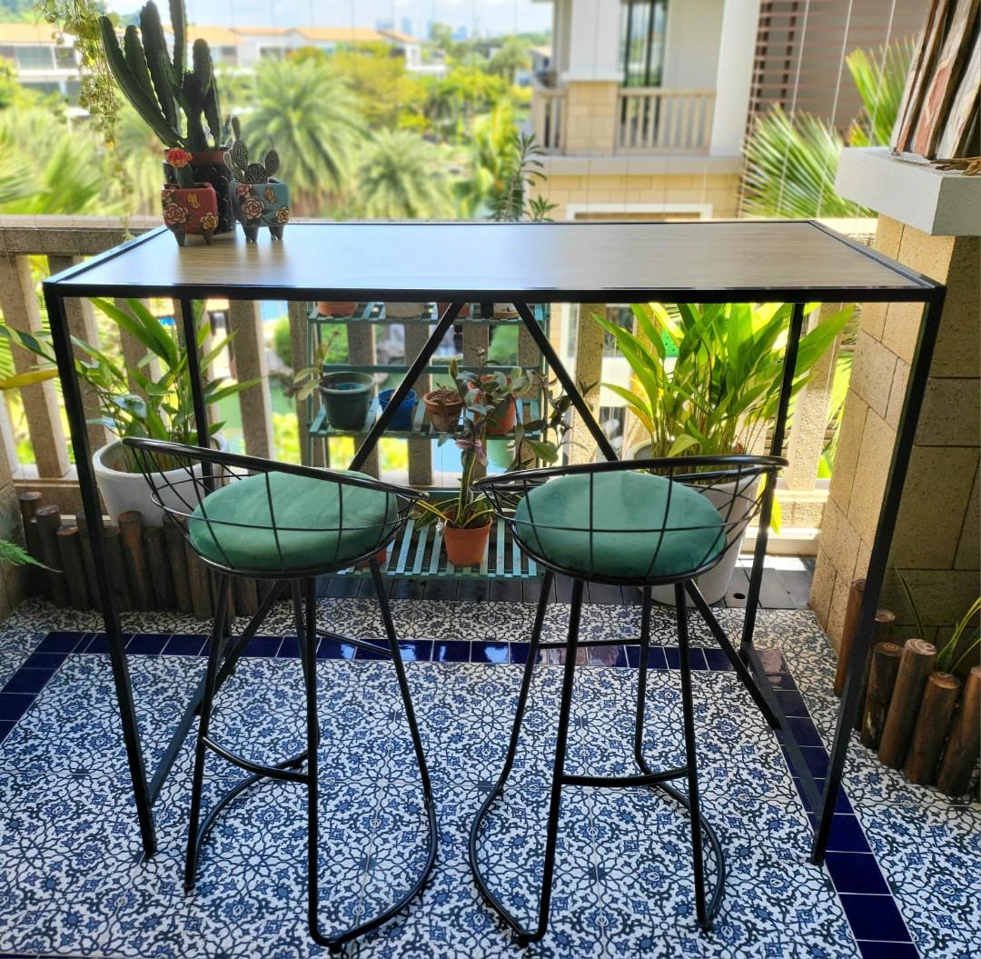 Balcony Bar Table & Chairs (1 set), Furniture & Home Living, Furniture, Tables & Sets on Carousell