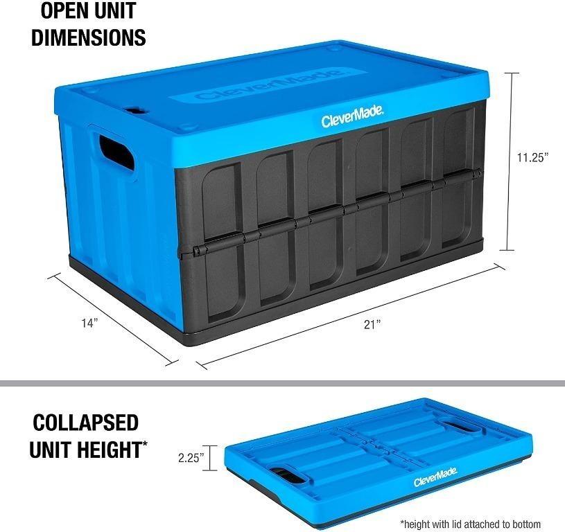[BML] (chk) THREE 3x CleverMade 46 Liter Collapsible Foldable Storage