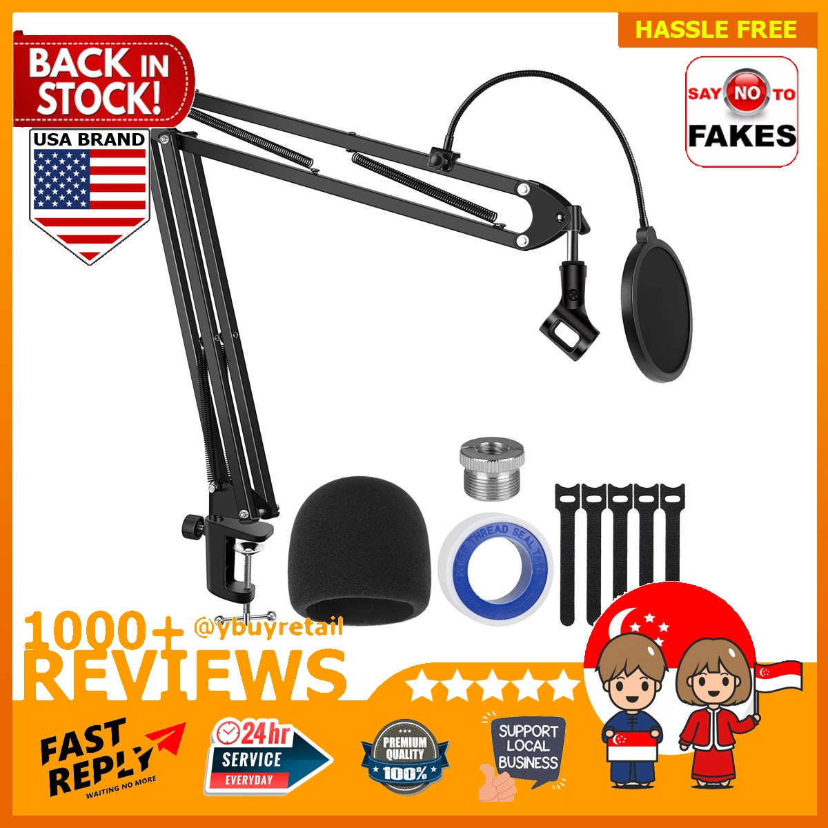 [BML] InnoGear Microphone Stand, Upgraded Mic Stand Max Load 4.0 lb