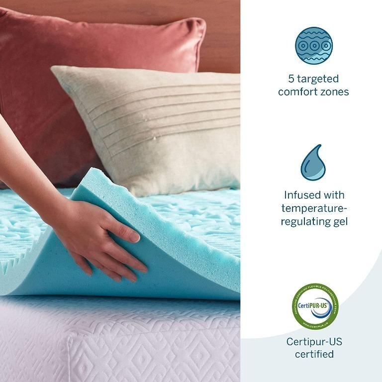 [BML] LUCID 2 Inch 5 Zone Lavender Memory or Cooling Foam Mattress