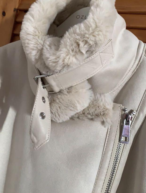 Zara biker fur jacket discount