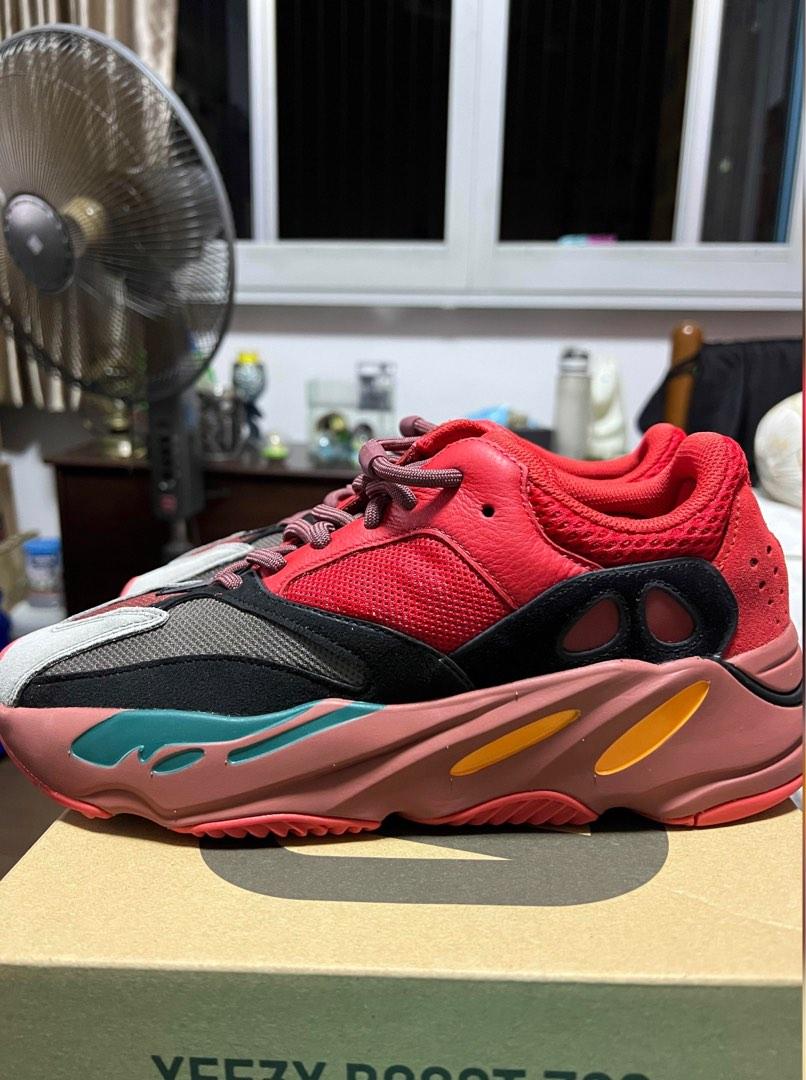 Red and black yeezy 700 on sale