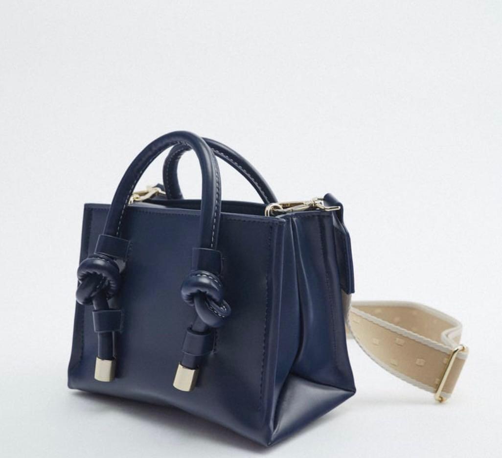 Zara navy bag sales