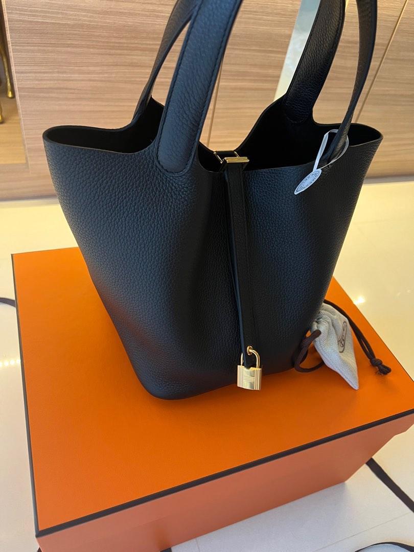My Little Luxury Boutique - NEW HERMES PICOTIN 22 BLACK GHW Year Z FULL SET  WITH ORIGINAL RECEIPT