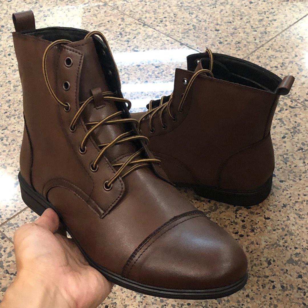 Brown Leather Men Dress Boots US Size 11 Brand New looks like Thursday Boots Captain Men s Fashion Footwear Boots on Carousell