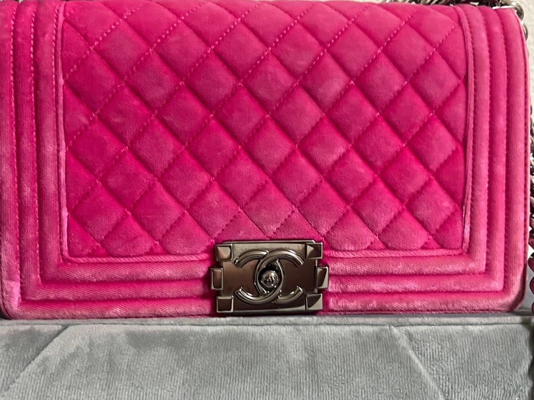 Chanel pink velvet Timeless Mini bag  Iconics Preloved Luxury