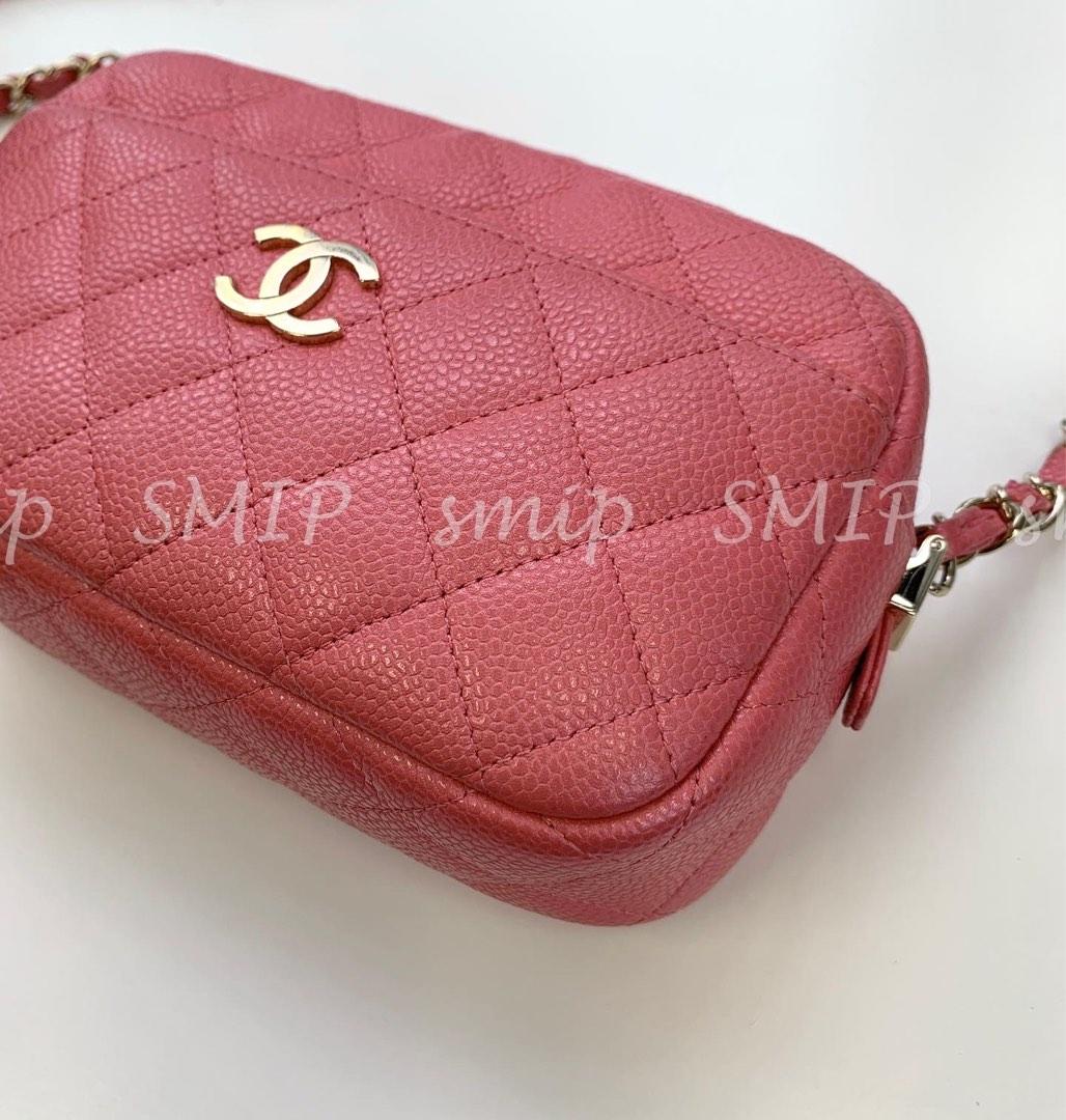 Chanel Camera Bag Pink Caviar smip 香奈兒, 名牌, 手袋及銀包 Carousell