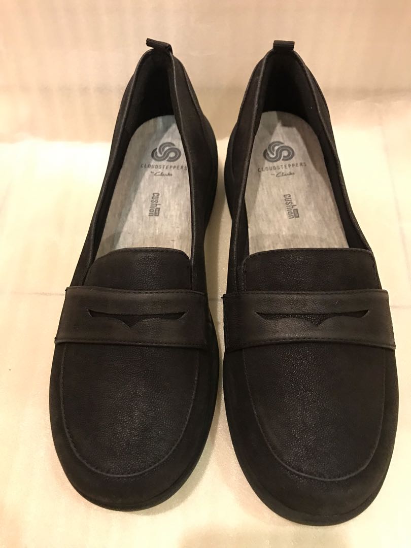 Cloudsteppers Clarks Ladies Ayla Form Slip On Loafers Shoe Black