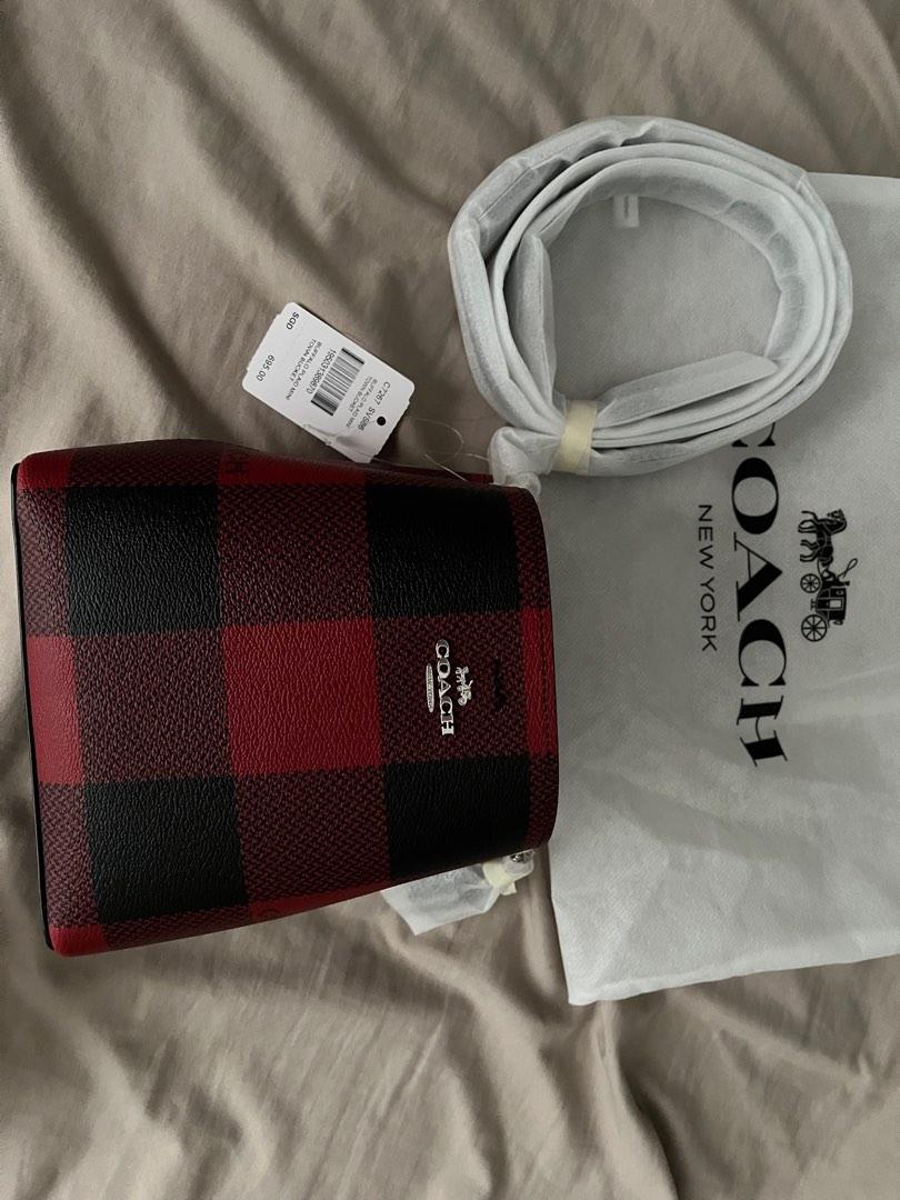 buffalo plaid purse coach