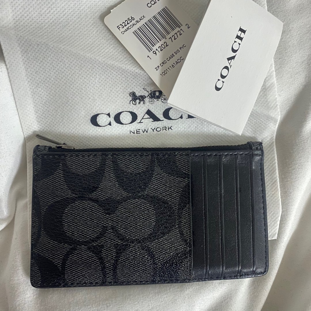 Authentic Coach Zip Card Case, Men's Fashion, Watches & Accessories