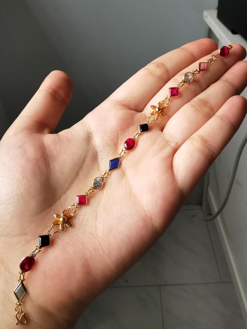 Gold gemstone bracelet sale