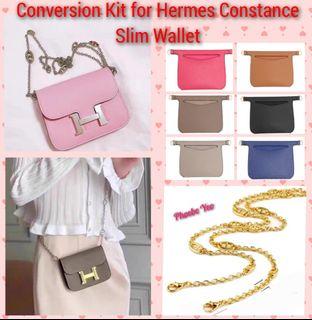 Constance Wallet Conversion Kit with Zipper & O Rings / Constance Compact Wallet  Insert With Chain / Compact Wallet Conversion Kit Chain 