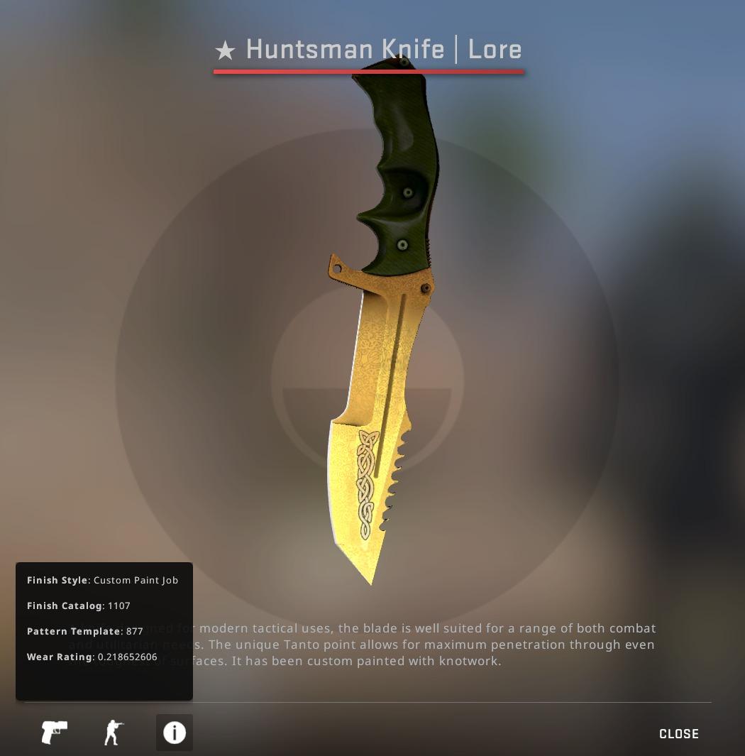 CSGO Huntsman Knife Lore FT, Video Gaming, Gaming Accessories, In-Game ...