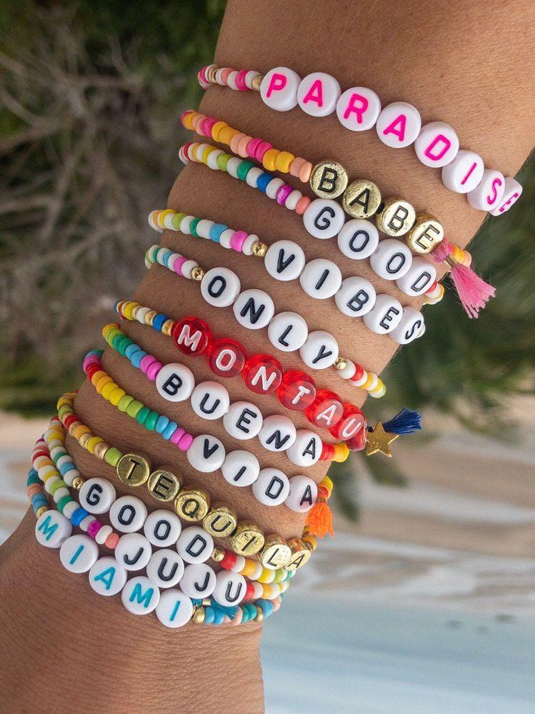 customisable beaded name bracelets Women s Fashion Jewelry