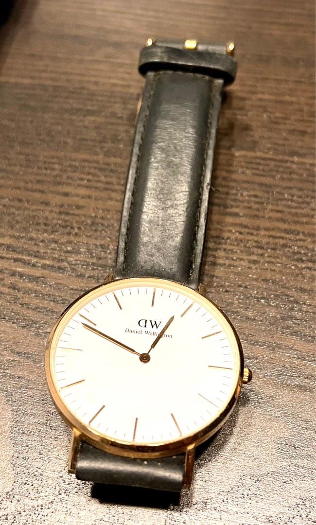 Daniel Wellington Watch Gold Rim Black Strap Luxury Watches