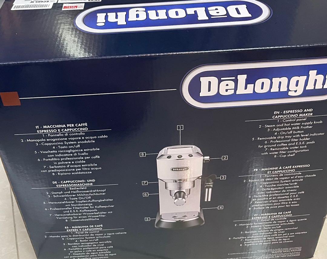 De'Longhi Dedica Style Pump Coffee Machine E685.W, TV & Home