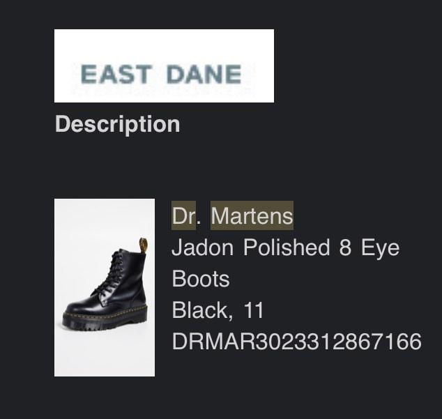 East dane dr martens on sale