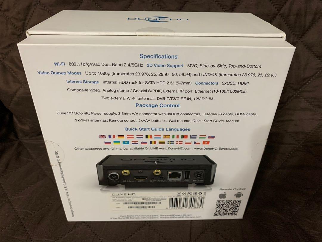 Dune HD Solo 4K Media Player, TV & Home Appliances, TV & Entertainment ...