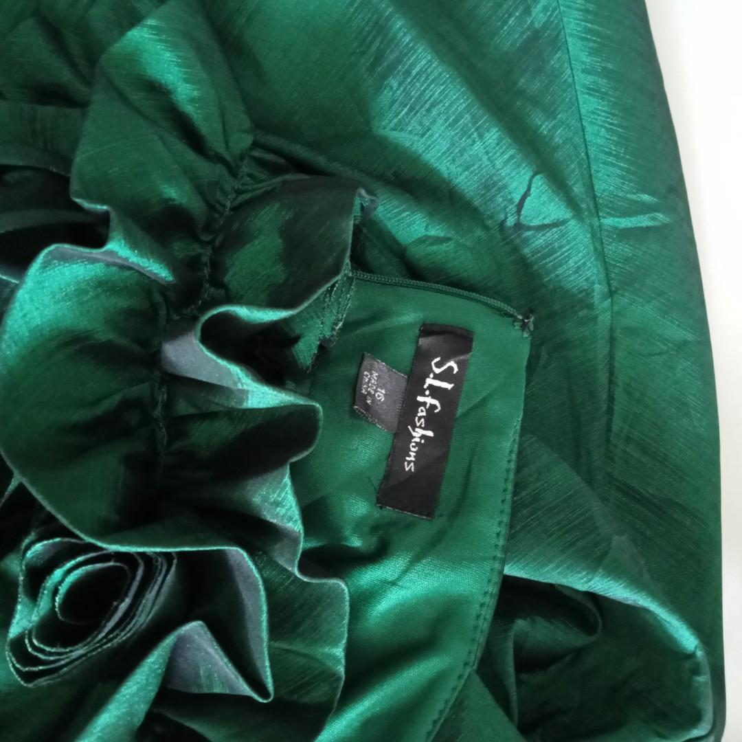 emerald-green-dress-tea-length-dress-formal-dress-short-gown-midi-gown