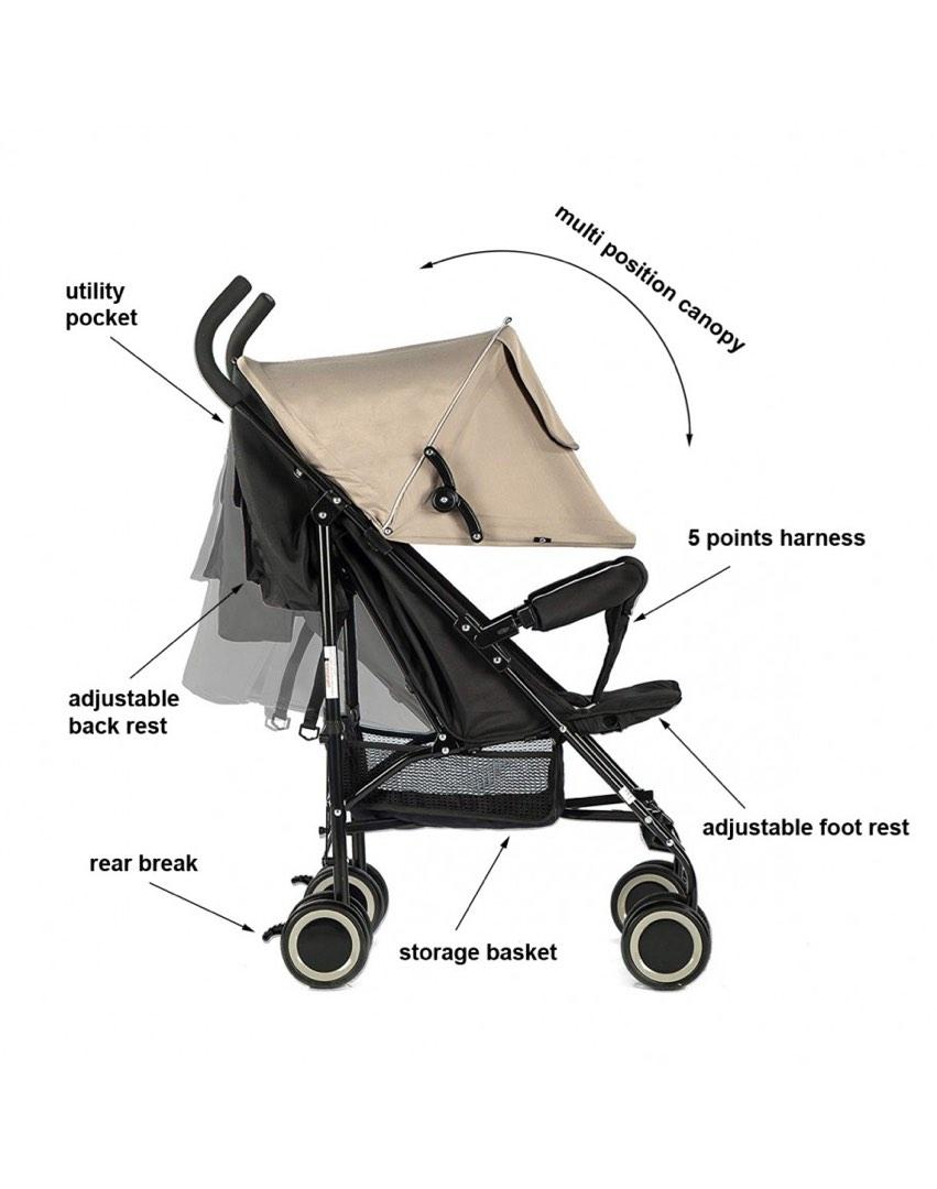 Evezo lightweight adjustable baby stroller shop