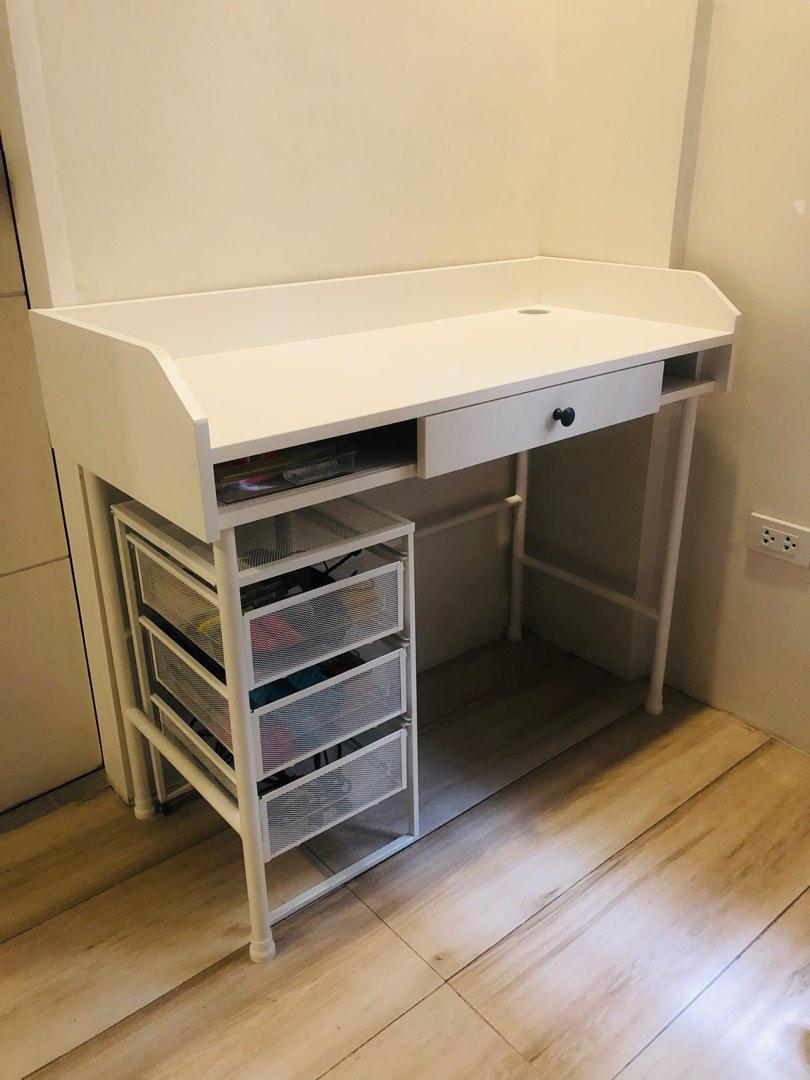 For Sale IKEA White Desk (Hauga), Furniture & Home Living, Office