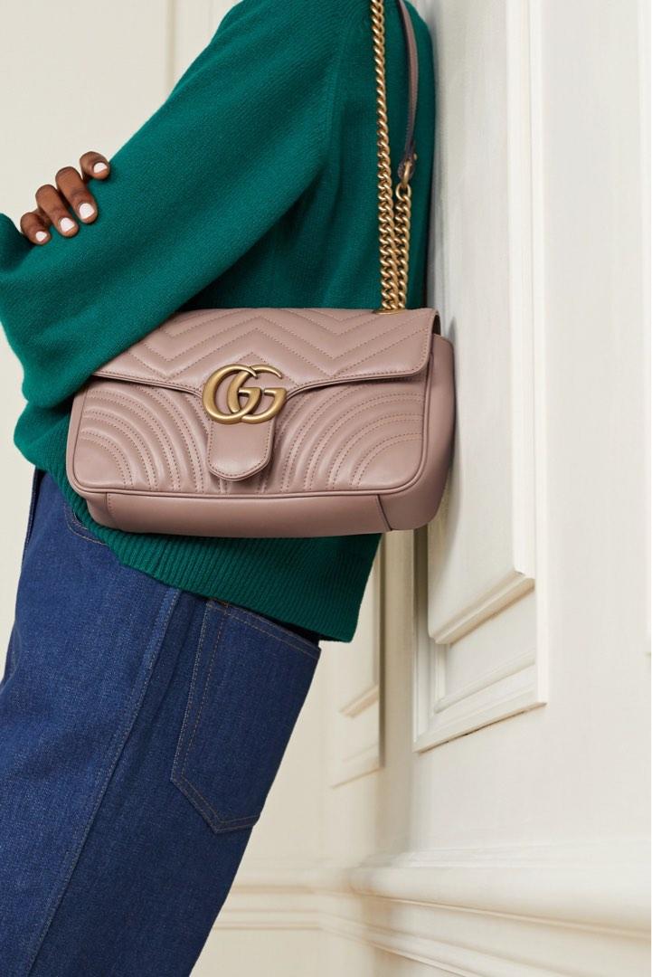 Gucci Marmont Matelasse In Porcelain Rose