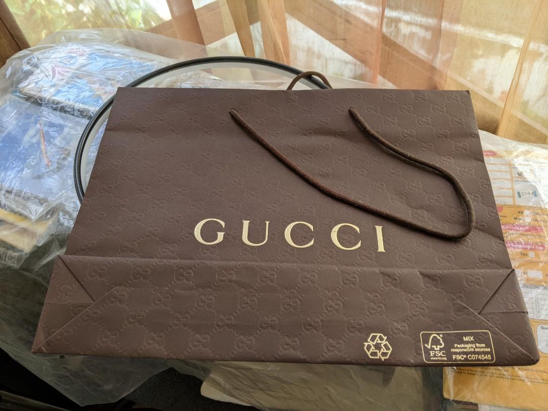 Gucci paper bag, Luxury, Accessories on Carousell