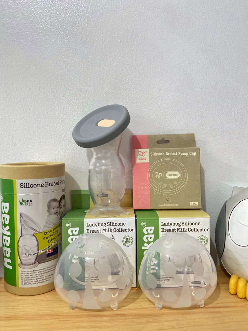 Haakaa pump with cover + Haakaa breast shells with box), Babies
