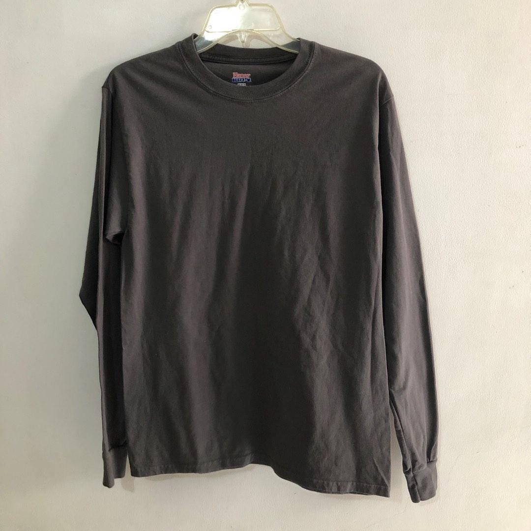 Hanes Beefy T Long Sleeve T Shirt Men s Fashion Tops Sets Tshirts Polo Shirts on Carousell