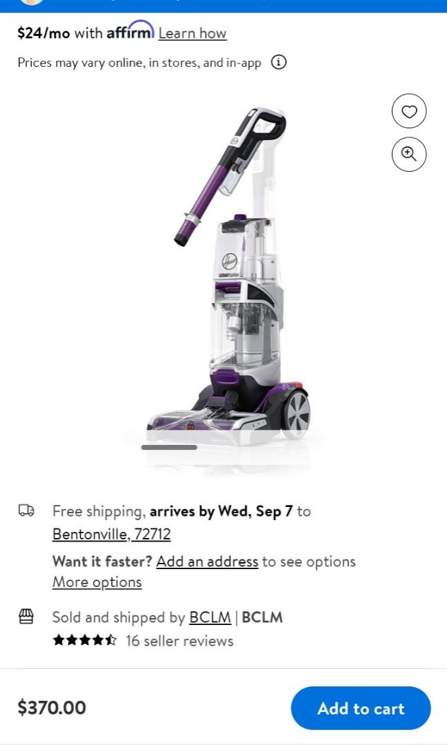 Hoover SmartWash Automatic Carpet Cleaner Machine with Spot Chaser Stain Remover Wand, Shampooer