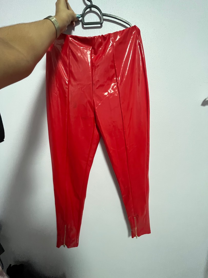 HOT RED LEATHER PANTS