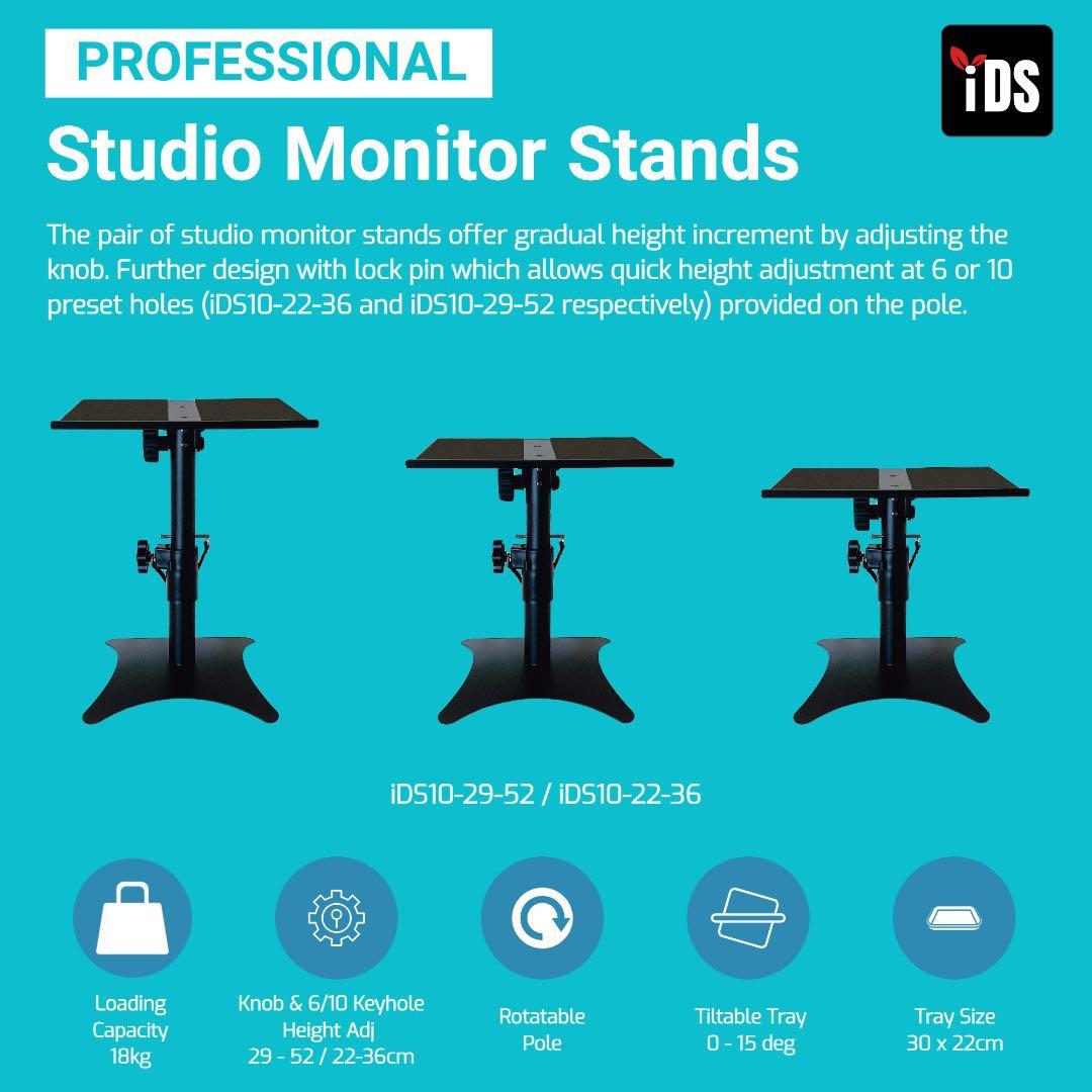 [iDS] Premium Tilting Studio Monitor Speaker Stand for Table and Floor