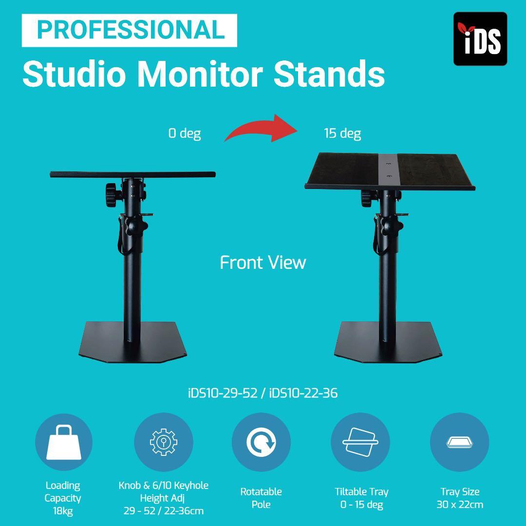 [iDS] Premium Tilting Studio Monitor Speaker Stand for Table and Floor
