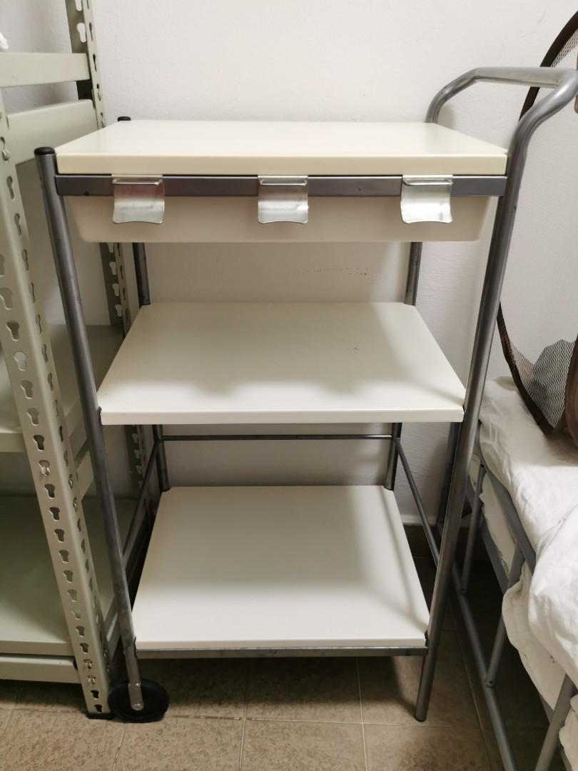 Ikea 3 layer shelf with trolley, Furniture & Home Living, Furniture