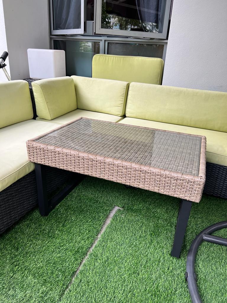 IKEA outdoor glass top table, Furniture & Home Living, Furniture